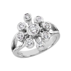 14K White Gold Diamond Right Hand Ring 0.69ct
