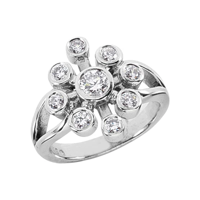 14K White Gold Diamond Right Hand Ring 0.69ct 1 14K White Gold Diamond Right Hand Ring 0.69ct