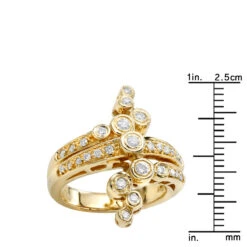 14K Yellow Gold Diamond Right Hand Women's Ring 0.36ct 24.3mm -Urban Jewels Shop 14k gold diamond right hand womens ring 036ct p 29802 rulerye
