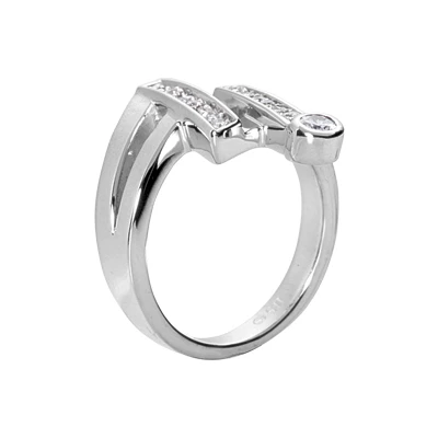 14K White Gold Diamond Right Hand Women's Ring 0.36ct 21.1mm 3 14K White Gold Diamond Right Hand Women's Ring 0.36ct 21.1mm - Image 3