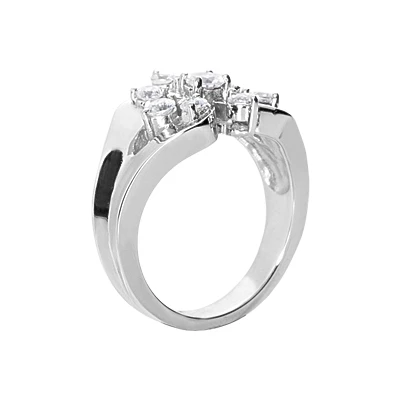 14K White Gold Diamond Right Hand Women's Ring 0.67ct 3 14K White Gold Diamond Right Hand Women's Ring 0.67ct - Image 3