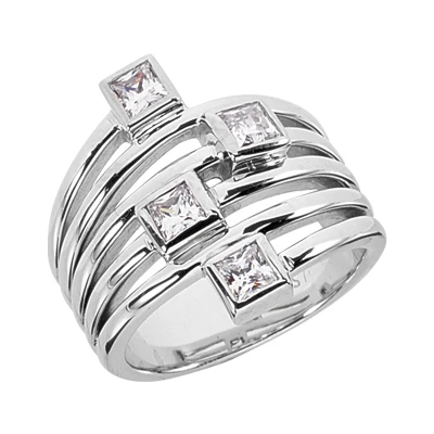 14K White Gold Diamond Right Hand Women's Ring 0.68ct 1 14K White Gold Diamond Right Hand Women's Ring 0.68ct