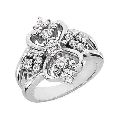 14K White Gold Diamond Right Hand Women's Ring 0.73ct 1 14K White Gold Diamond Right Hand Women's Ring 0.73ct