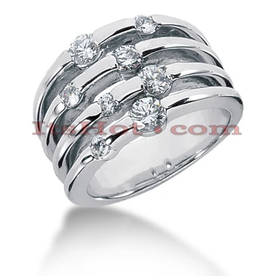 14K White Gold Diamond Right Hand Women's Ring 0.79ct 1 14K White Gold Diamond Right Hand Women's Ring 0.79ct