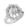 14K White Gold Diamond Right Hand Women's Ring 0.93ct