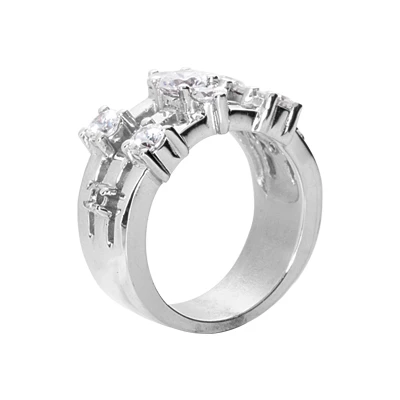 14K White Gold Diamond Right Hand Women's Ring 1.65ct 3 14K White Gold Diamond Right Hand Women's Ring 1.65ct - Image 3