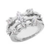 14K White Gold Diamond Right Hand Women's Ring 1.65ct