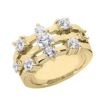 14K White Gold Diamond Right Hand Women's Ring 1.65ct 2 14K White Gold Diamond Right Hand Women's Ring 1.65ct - Image 2