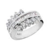 14K White Gold Diamond Right Hand Women's Ring 2ct