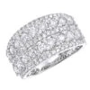 14K White Gold Diamond Ring For Women 2 Carat Unique Diamond Wedding Band