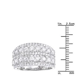 14K White Gold Diamond Ring For Women 2 Carat Unique Diamond Wedding Band -Urban Jewels Shop 14k gold diamond ring for women 2 carat unique diamond wedding band rulerwh