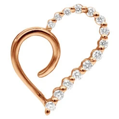 14K White Gold Diamond Small Open Heart Pendant For Women By Luxurman 0.2ct -Urban Jewels Shop 14k gold diamond small open heart pendant for women by luxurman 02ct rose 20220601