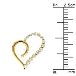 14K White Gold Diamond Small Open Heart Pendant For Women By Luxurman 0.2ct -Urban Jewels Shop 14k gold diamond small open heart pendant for women by luxurman 02ct ruler yellow