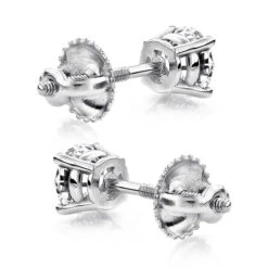 1/2 Carat 14K White Gold Diamond Stud Earrings Round Diamonds .5ct -Urban Jewels Shop 14k gold diamond stud earrings round diamonds 50ct p 5626 backwh