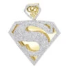 14K Yellow Gold Diamond Superman Pendant For Men 4.5ct