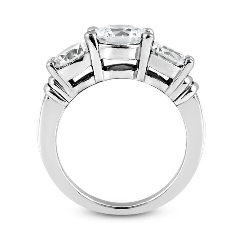 Thin 14K White Gold Diamond Three Stone Engagement Ring 0.45ct 9 Thin 14K White Gold Diamond Three Stone Engagement Ring 0.45ct - Image 9