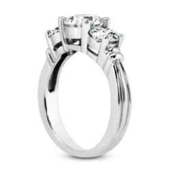 Thin 14K White Gold Diamond Three Stone Engagement Ring 0.45ct 12 Thin 14K White Gold Diamond Three Stone Engagement Ring 0.45ct -Urban Jewels Shop 14k gold diamond three stone engagement ring 045ct p 25488 back white 20220426