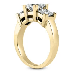 14K White Gold Diamond Three Stone Engagement Ring 0.80ct 3.5mm -Urban Jewels Shop 14k gold diamond three stone engagement ring 080ct p 24688 back yellow 20220426