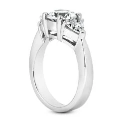 14K White Gold Diamond Three Stones Engagement Ring 0.80ct 1.6mm -Urban Jewels Shop 14k gold diamond three stones engagement ring 080ct p 24563 back white 20220426