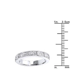 Thin 14K White Gold Diamond Unique Engagement Band 0.14ct 1/8in (3mm) 17 Thin 14K White Gold Diamond Unique Engagement Band 0.14ct 1/8in (3mm) -Urban Jewels Shop 14k gold diamond unique engagement band 014ct p 24247 rulerwh