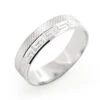 14K White Gold Embellished Wedding Band For Men