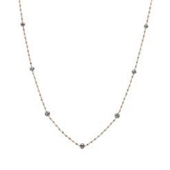 14K White Gold Faceted Black Diamond Bead Necklace Chain 25.25ct -Urban Jewels Shop 14k gold faceted black diamond bead necklace chain 2525ct ro