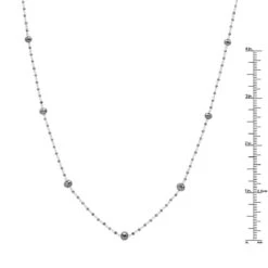 14K White Gold Faceted Black Diamond Bead Necklace Chain 25.25ct -Urban Jewels Shop 14k gold faceted black diamond bead necklace chain 2525ct rulerwh