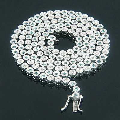 14K White Gold Fancy Color Blue Diamond Necklace Chain 8.82ct 2 14K White Gold Fancy Color Blue Diamond Necklace Chain 8.82ct - Image 2