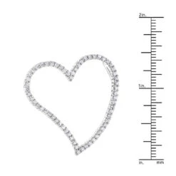 14K White Gold Floating Diamond Heart Pendant 1.25ct -Urban Jewels Shop 14k gold floating diamond heart pendant 146ct p 5921 rulerwh