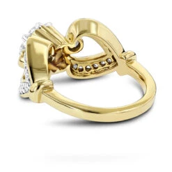 14K Yellow Gold Floral Diamond Engagement Ring 1 Ct -Urban Jewels Shop 14k gold floral diamond engagement ring 142ct p 157 backye