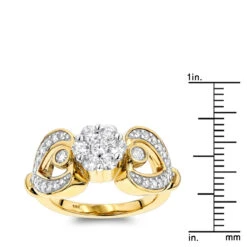 14K Yellow Gold Floral Diamond Engagement Ring 1 Ct -Urban Jewels Shop 14k gold floral diamond engagement ring 142ct p 157 rulerye