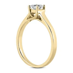 14K White Gold Four-Prong Solitaire Engagement Ring 0.23ct -Urban Jewels Shop 14k gold four prong solitaire engagement ring 023ct p 23223 back yellow 20220426