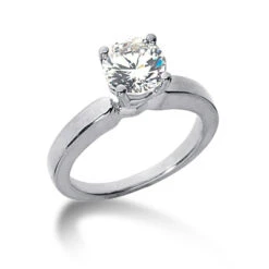 14K White Gold Four-Prong Solitaire Engagement Ring 0.40ct 2.03mm