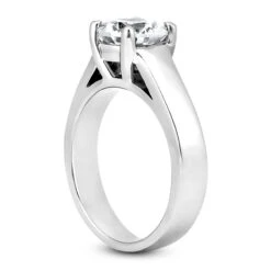14K White Gold Four-Prong Solitaire Engagement Ring 0.50ct 3.55mm -Urban Jewels Shop 14k gold four prong solitaire engagement ring 050ct p 23239 back white 20220426