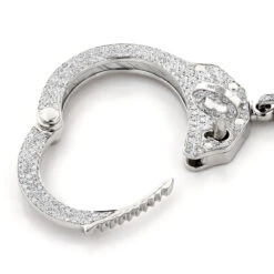 14K White Gold Handcuffs With Key Diamond Pendant 9ct Miniature Cuffs 5 14K White Gold Handcuffs With Key Diamond Pendant 9ct Miniature Cuffs -Urban Jewels Shop 14k gold handcuffs with key diamond pendant 9ct miniature cuffs 2