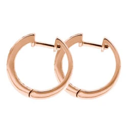 14K White Gold Hoop Huggie Black 0.6 Carat Diamond Earrings For Women -Urban Jewels Shop 14k gold hoop huggie black diamond earrings for women 06ct 000886 back rose