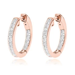 14K Yellow Gold Inside Out Channel Set Diamond Hoop Earrings 1.45ct -Urban Jewels Shop 14k gold inside out channel set diamond hoop earrings 145ct ro