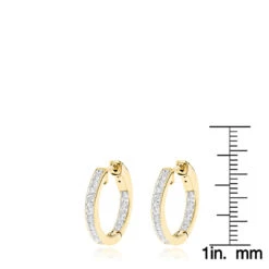 14K Yellow Gold Inside Out Channel Set Diamond Hoop Earrings 1.45ct -Urban Jewels Shop 14k gold inside out channel set diamond hoop earrings 145ct rulerye