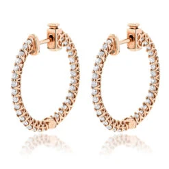 14K Yellow Gold Inside Out Diamond Hoop Earrings 1.85ct -Urban Jewels Shop 14k gold inside out diamond hoop earrings 185ct p 6267 ro