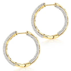14K White Gold Inside Out Diamond Hoop Earrings 2 Carats -Urban Jewels Shop 14k gold inside out diamond hoop earrings 263ct p 6143 backye