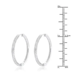 14K White Gold Inside Out Diamond Hoop Earrings For Women 1 Carat By Luxurman -Urban Jewels Shop 14k gold inside out diamond hoop earrings for women 1 carat by luxurman rulerwh