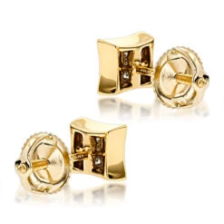 14K Yellow Gold Invisible Set Diamond Stud Earrings 0.28ct -Urban Jewels Shop 14k gold invisible set diamond stud earrings 028ct p 5879 backye
