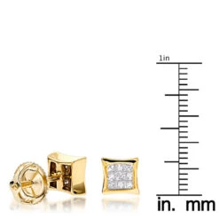 14K Yellow Gold Invisible Set Diamond Stud Earrings 0.28ct -Urban Jewels Shop 14k gold invisible set diamond stud earrings 028ct p 5879 rulerye