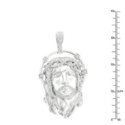 Hip Hop 14K White Gold Jesus Face Diamond Pendant For Men 3.55ct 11 Hip Hop 14K White Gold Jesus Face Diamond Pendant For Men 3.55ct -Urban Jewels Shop 14k gold jesus face diamond pendant 355ct p 181 rulerwh