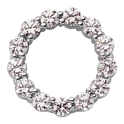 14K White Gold Ladies Circle Diamond Pendant 1.95ct 1 14K White Gold Ladies Circle Diamond Pendant 1.95ct