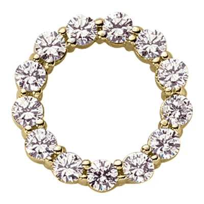 14K White Gold Ladies Circle Diamond Pendant 1.95ct 2 14K White Gold Ladies Circle Diamond Pendant 1.95ct - Image 2