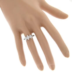 14K White Gold Ladies Cluster Diamond Ring 0.63ct Three Stone Ring Design -Urban Jewels Shop 14k gold ladies cluster diamond ring 063ct three stone ring design bodwh