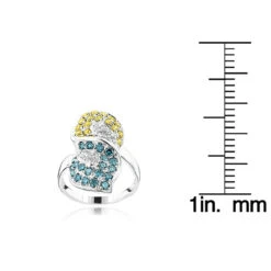 14K White Gold Ladies Designer Yellow White Blue Diamond Ring 1.82ct 7 14K White Gold Ladies Designer Yellow White Blue Diamond Ring 1.82ct -Urban Jewels Shop 14k gold ladies designer yellow white blue diamond ring 182ct rulerwh
