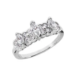 14K White Gold Ladies Diamond Ring 0.83ct