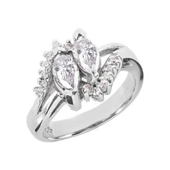 14K White Gold Ladies Diamond Ring 1.21ct